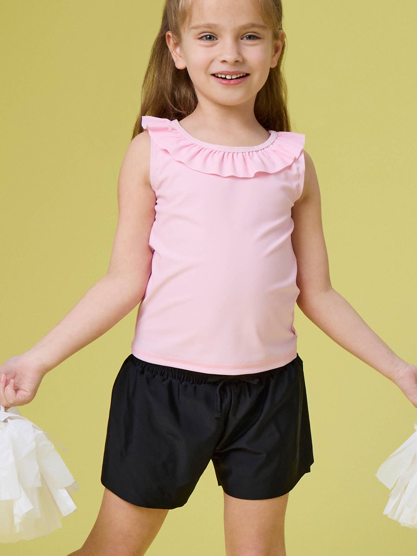 RuffleButts + RuggedButts - Girls Black Active Butterfly Shorts