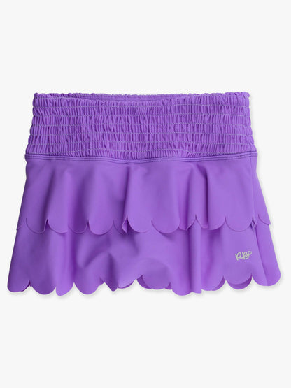 RuffleButts + RuggedButts - Girls Neon Purple Active Tiered Flare Skort