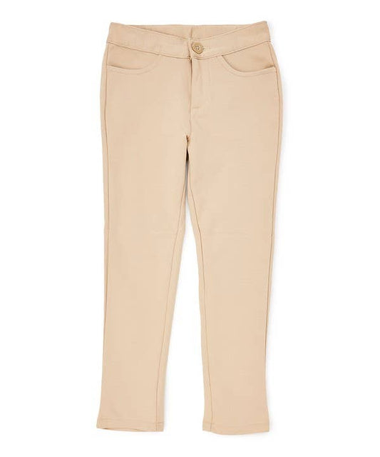 Unik - Girls Stretchy Uniform Pants With Adjustable Waist Khaki4-16