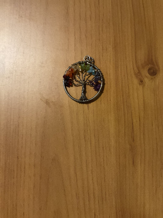 Handmade mixed crystal tree pendant