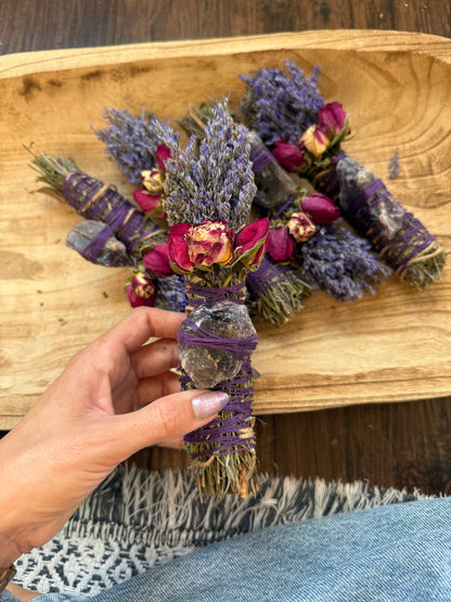 CharlieHaze - Amethyst, Sage, Rosemary, Lavender and Wild Flower Smudge