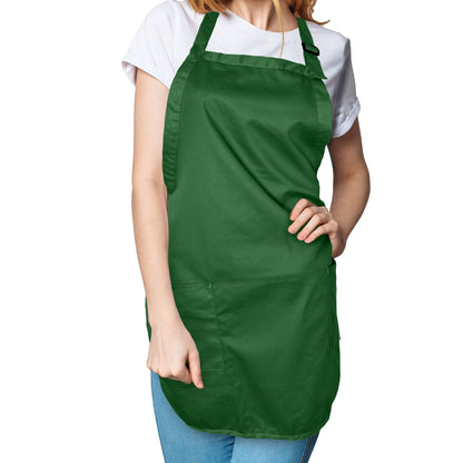 Dalix - DALIX Apron Restaurant Home Spun Poly Cotton 2 Pockets