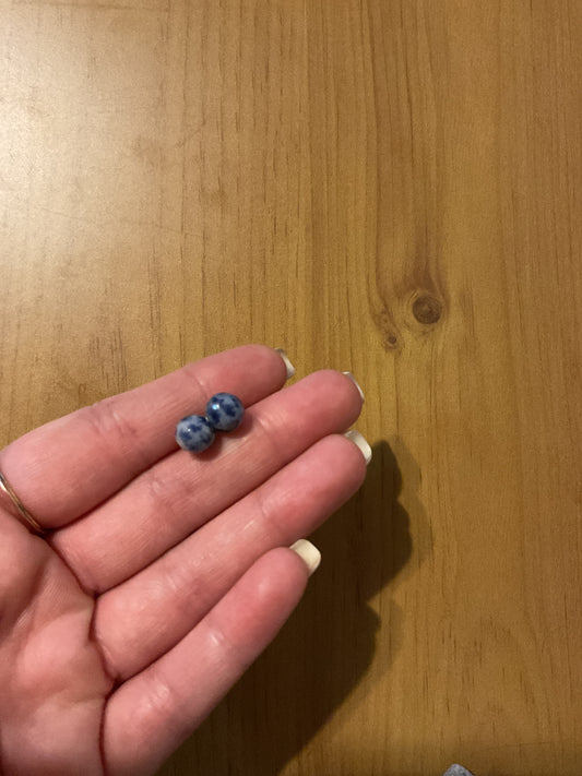 Handmade sodalite stud earrings