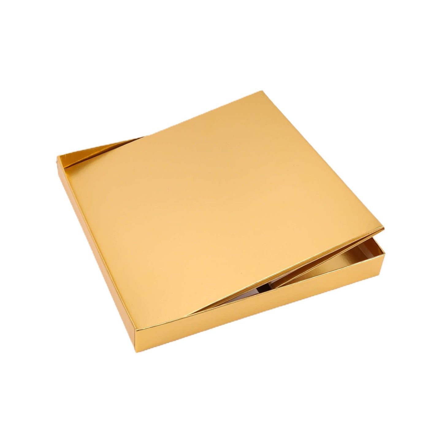 LA Ribbons Wholesale - 9"x 9"x 9" Collapsable Gift Box w/ Removable Lid | Matte Gold