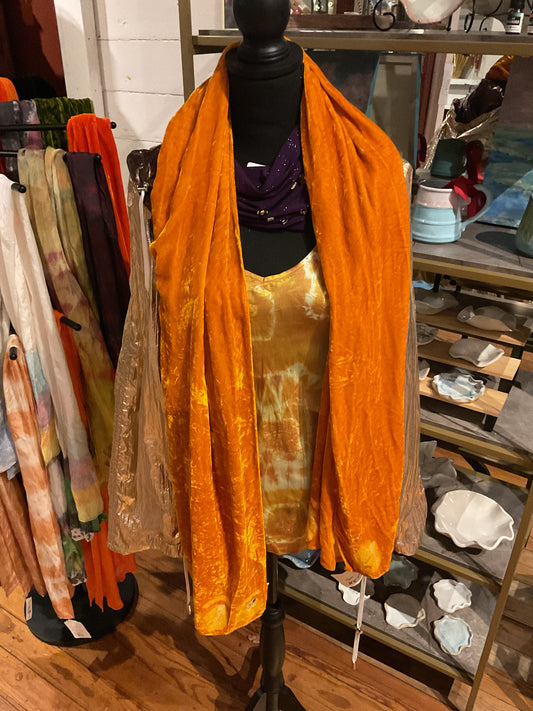 Catmaid gold velvet scarf