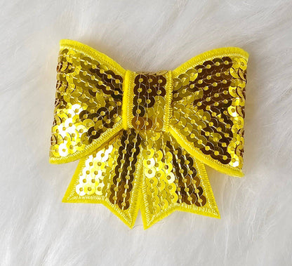 Scratch Decor - Small Sequin Bow Iron On Patch