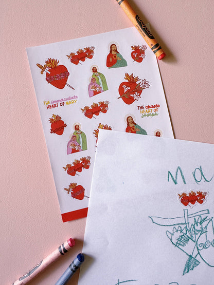 Catholic Family Crate® - Holy Family Sticker Sheet - 5 Pack