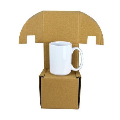 ARTONUSA - 15 OZ Sublimation Coated Blank Mug with Brown Mail Order Box