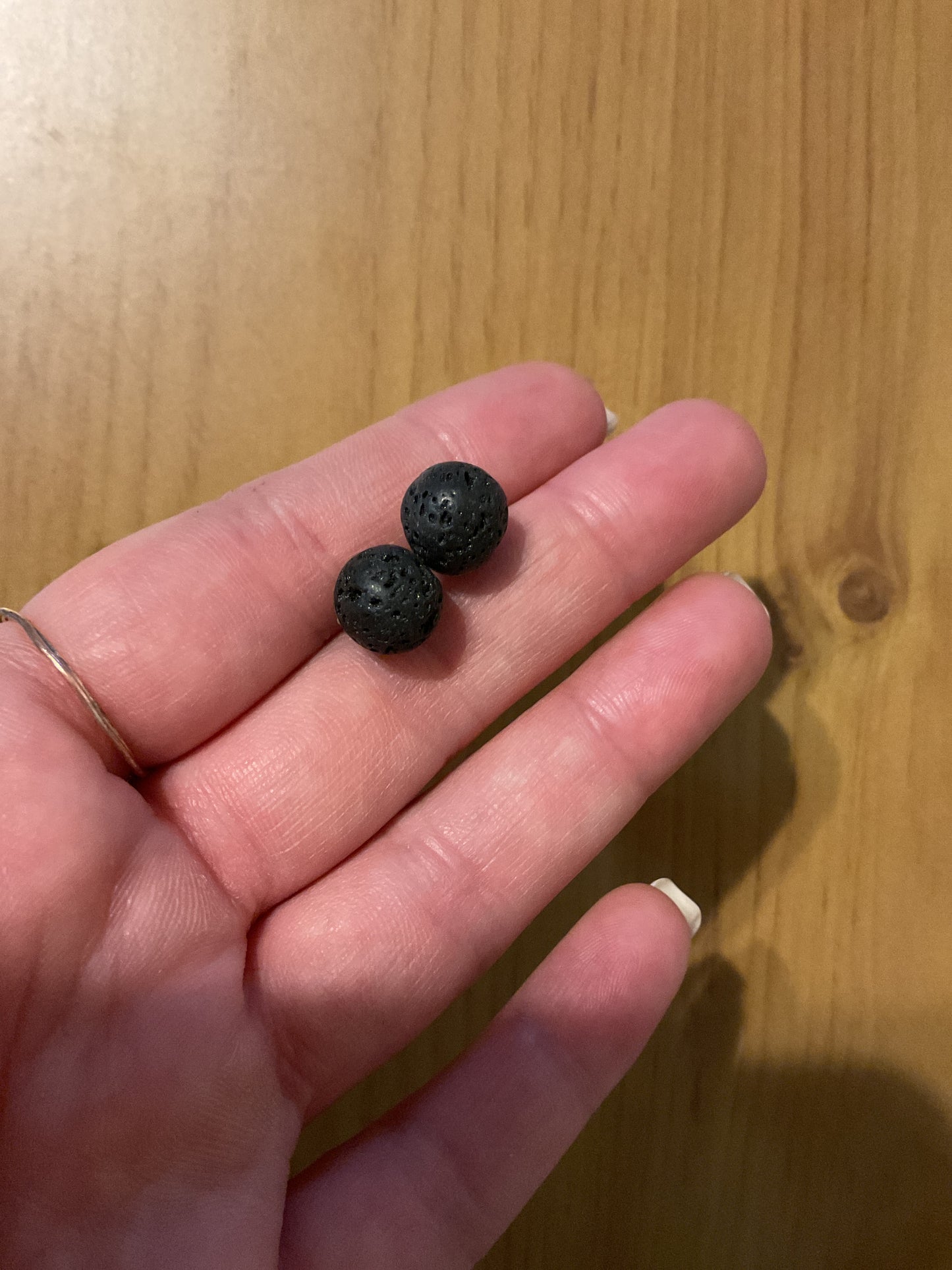 Handmade lava stone stud earrings