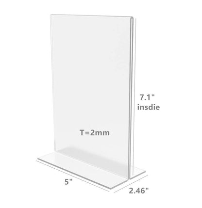 FIXTUREDISPLAYS - FixtureDisplays® 24PK 5 x 7" Clear Acrylic Sign Holder for Tabletops, Vertical Table Tent Frame Photo Sign Menu, Bottom Insert 11193-2-5X7-24PK Peel off protective film (white) before use.