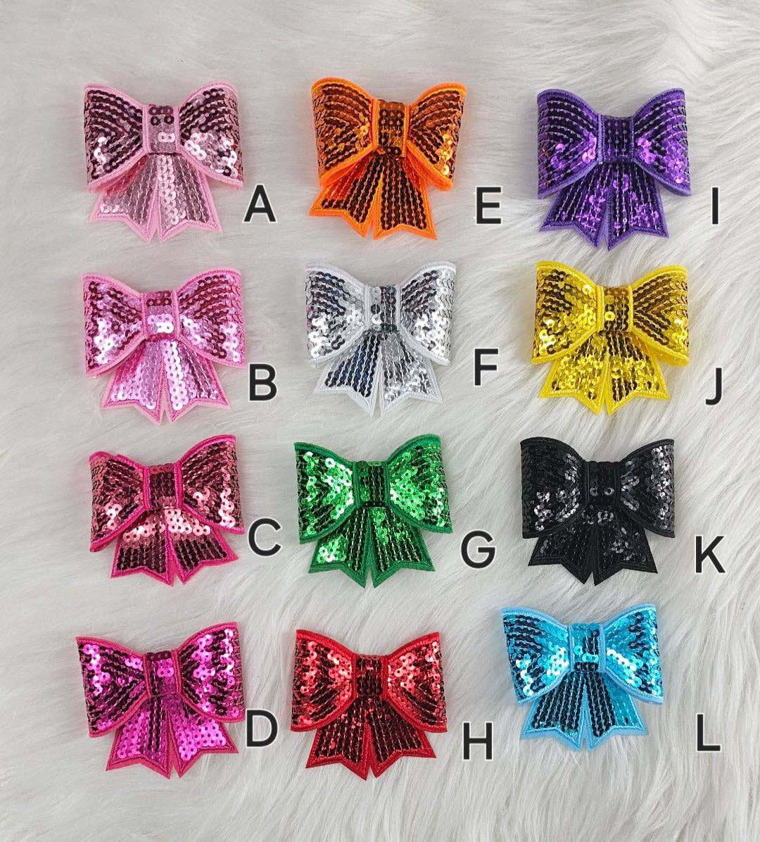 Scratch Decor - Small Sequin Bow Iron On Patch