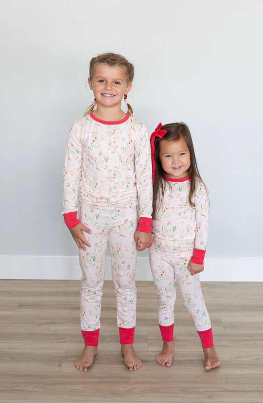 Sweet Bay Clothing - Pink Gingerbread Two Piece Pajama Pants Set