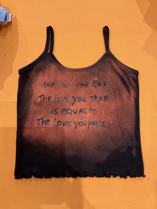 Catmaid black bleach dye tank top