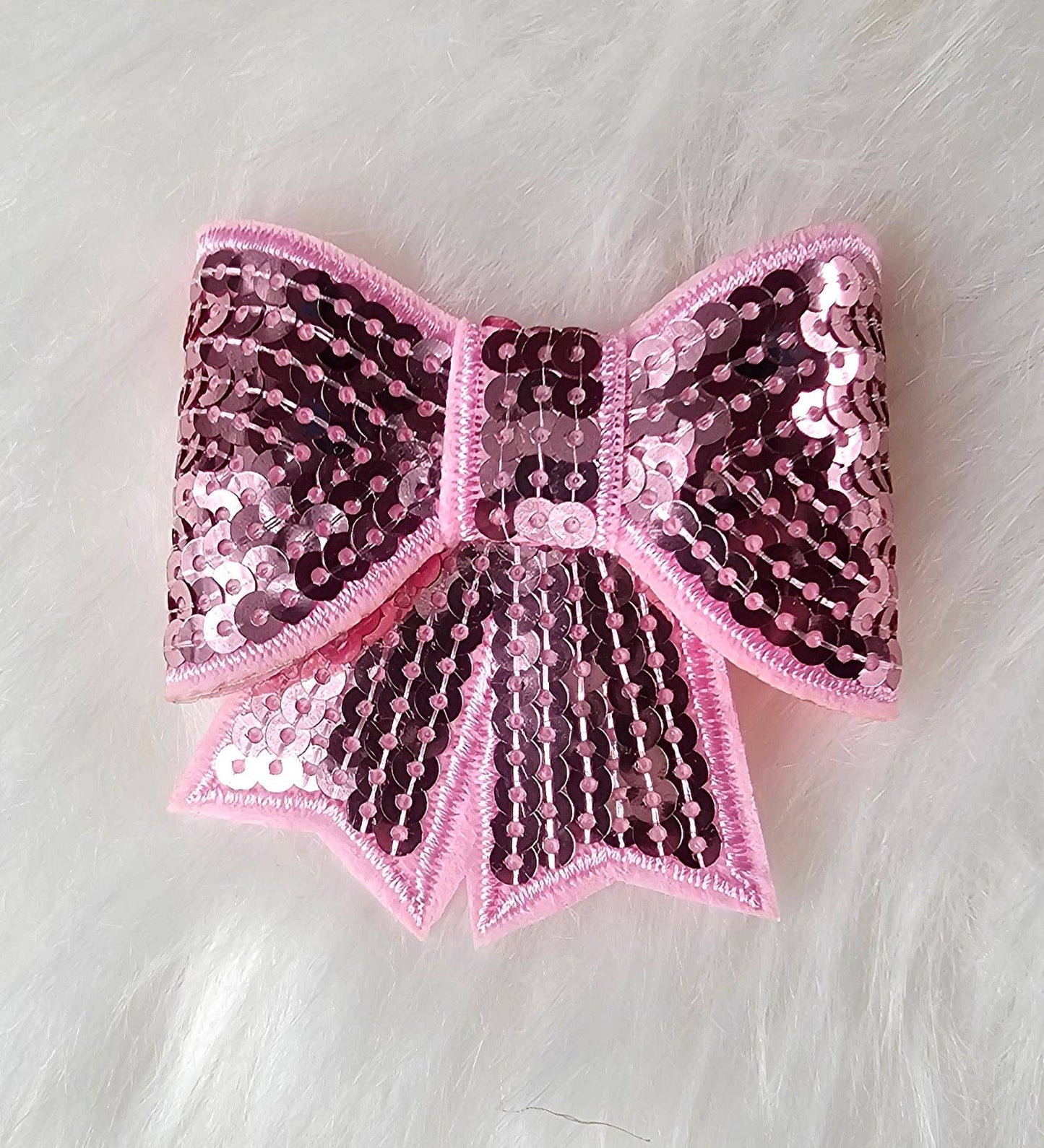 Scratch Decor - Small Sequin Bow Iron On Patch