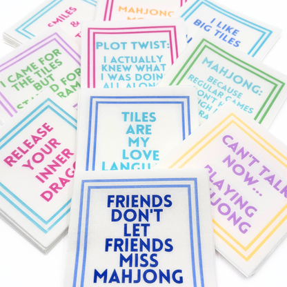 My Fair Mahjong - MAHJONG NAPKINS | 5'' x 5'' Luxury, Linen-Feel, Eco-Friendly