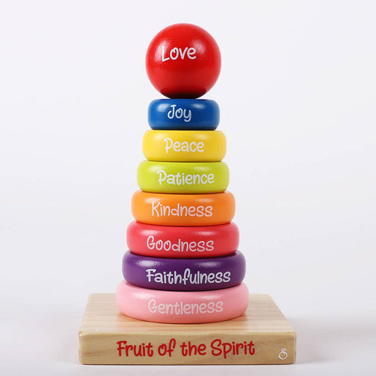 Swanson Christian Products - Wooden Puzzle - Stacking Rings - Fruit of the Spirit