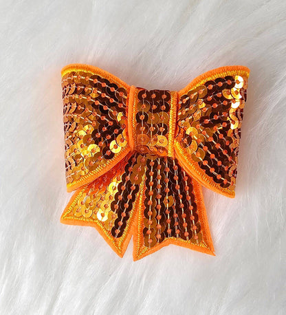 Scratch Decor - Small Sequin Bow Iron On Patch