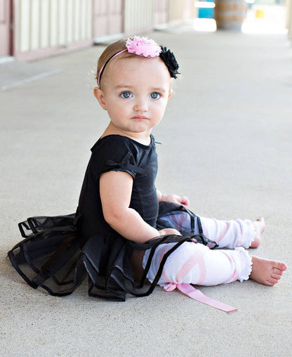 RuffleButts + RuggedButts - Girls Black Ballet Tutu Dance Leotard