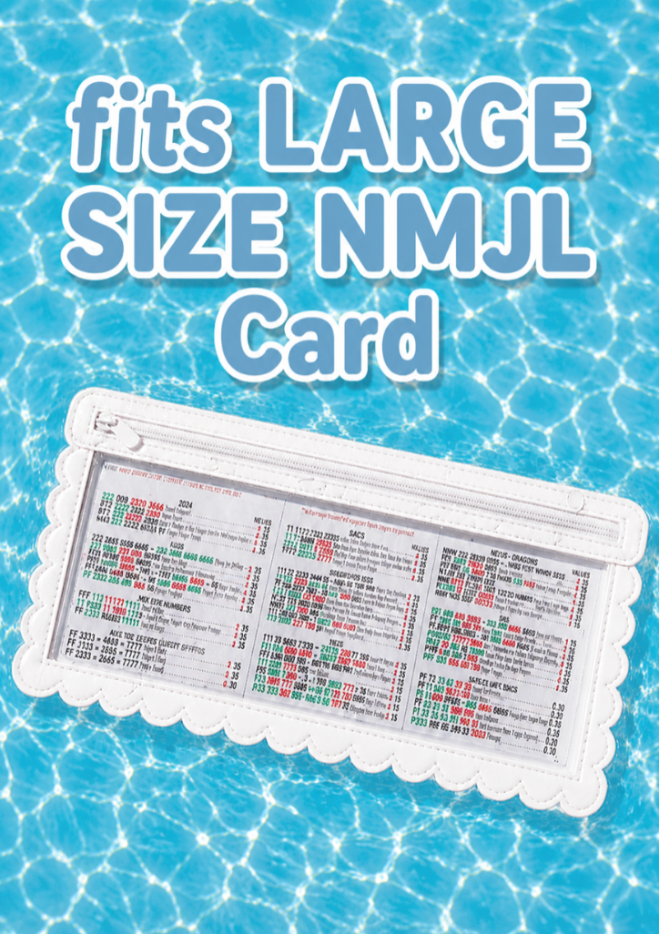 Girl Tribe Co - Mahjong Card Holder - White Scallops LARGE SIZE