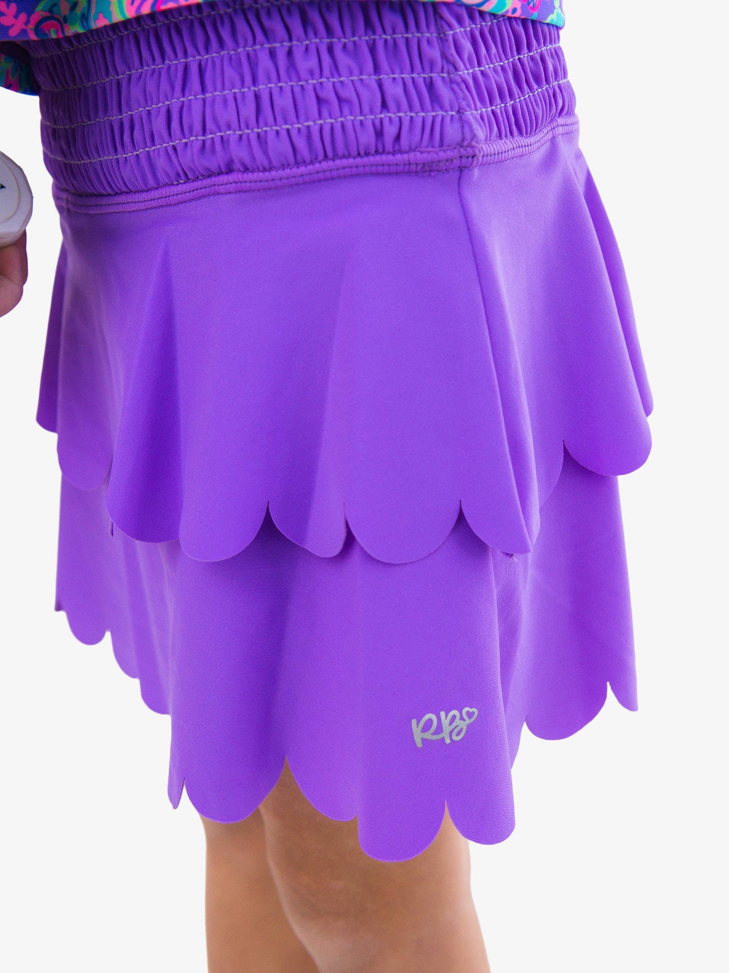 RuffleButts + RuggedButts - Girls Neon Purple Active Tiered Flare Skort