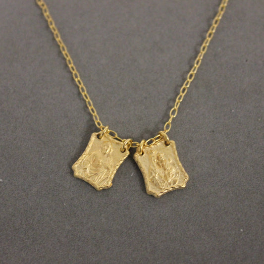 Weisinger Designs - 16-18" Gold-Plated Scapular Pendant Necklace