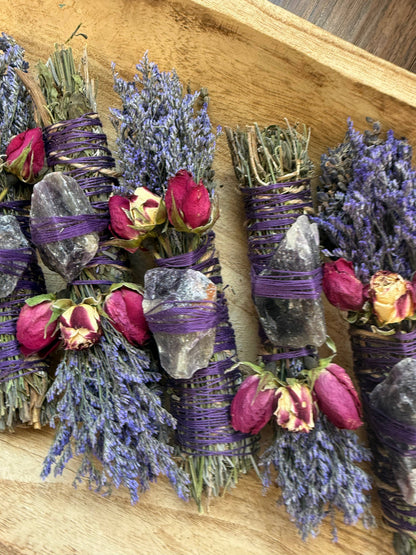 CharlieHaze - Amethyst, Sage, Rosemary, Lavender and Wild Flower Smudge