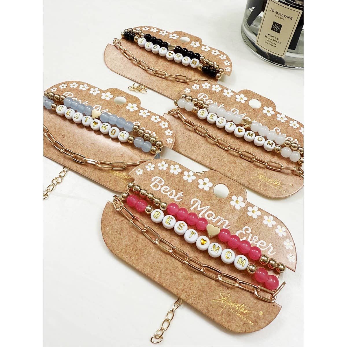 Love and Repeat - Best Mom Bead And Chain Bracelet