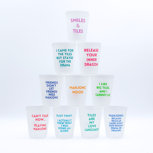 My Fair Mahjong - Mahjong Frosted Cups  |  10 Different Designs in Every Pack