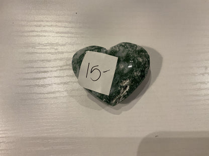 Moss agate heart