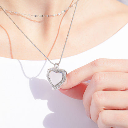 WJW - 18K Gold PVD Stainless Steel Heart Locket with Stones