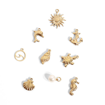 WJW - 18K Gold PVD Stainless Steel Sea Turtle Charm