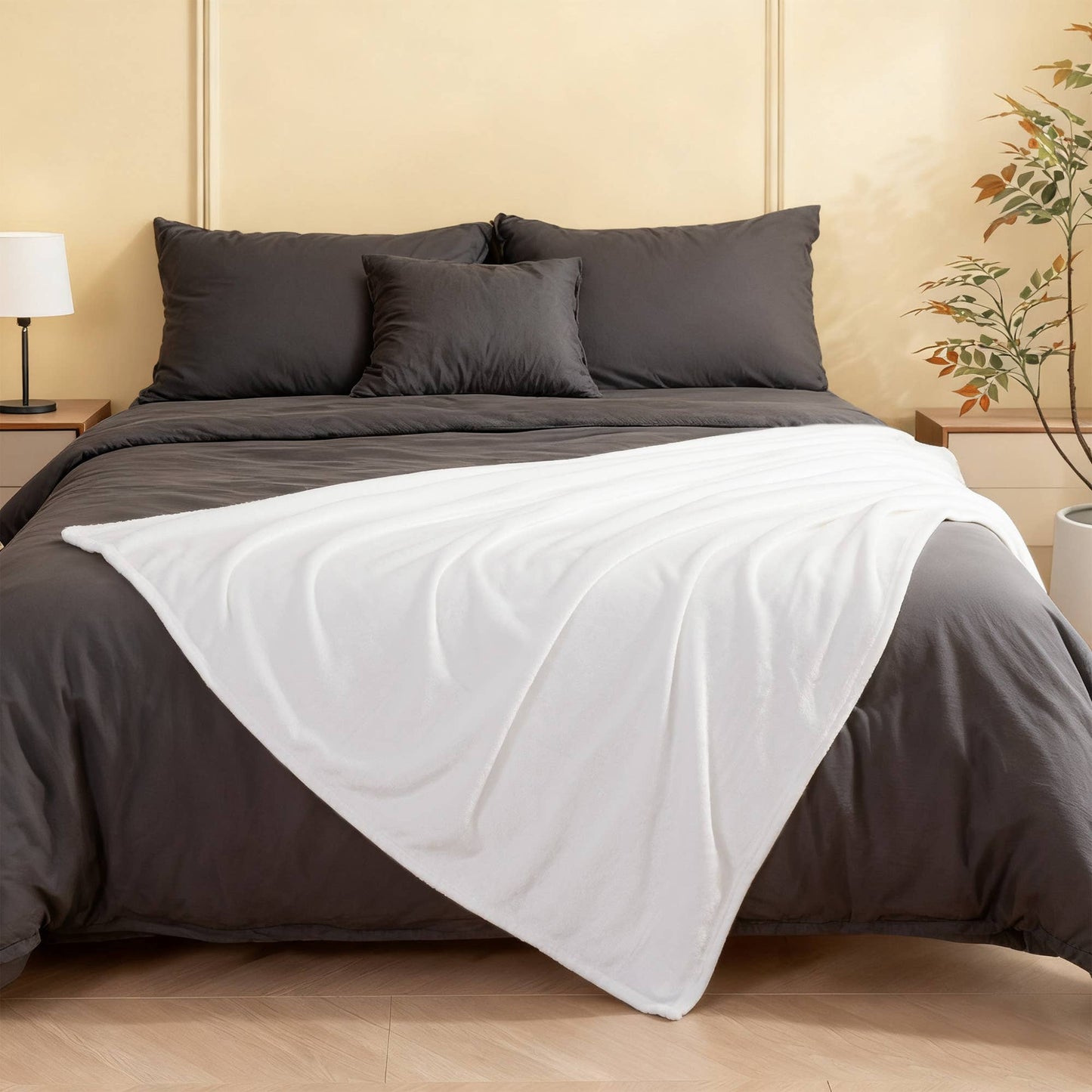 Awesome Home - Ultra Soft Cozy Fleece Throw Blanket, 50"Wx60"L