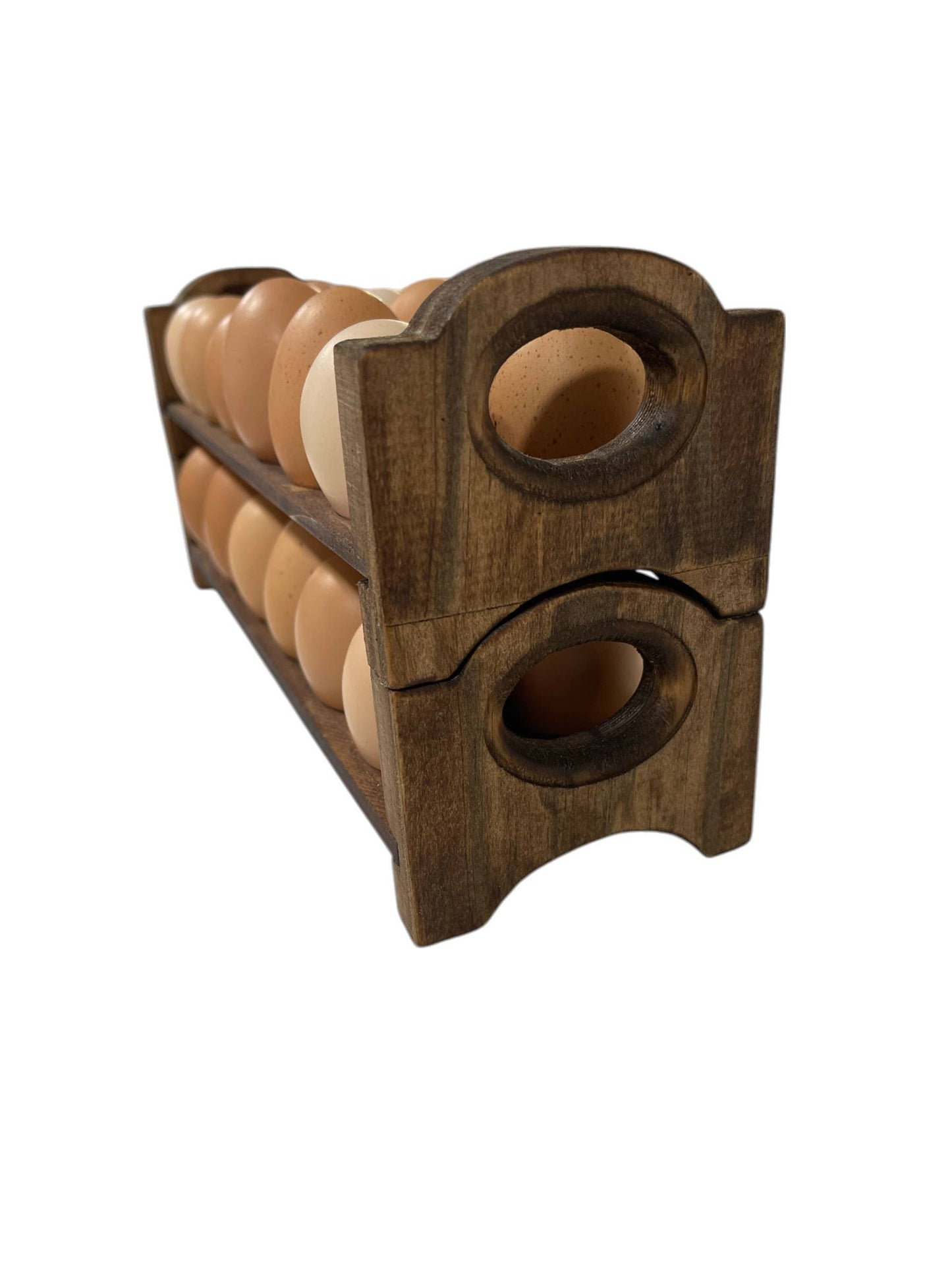 Rustic Haven Decor - Layer Egg Tray Holder Countertop - Wooden Rack Stackable.