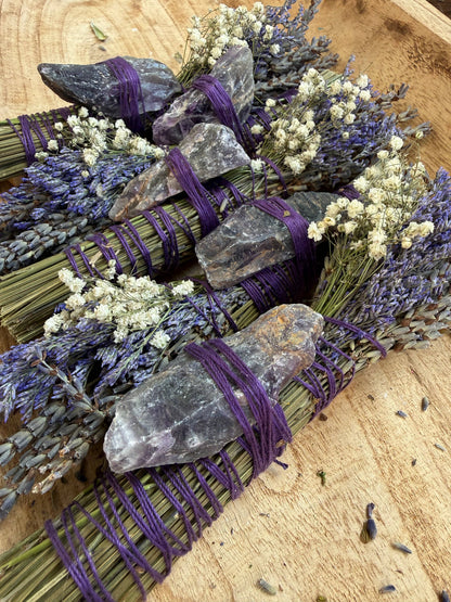 CharlieHaze - Amethyst, Lavender and Palo Santo Smudge Stick