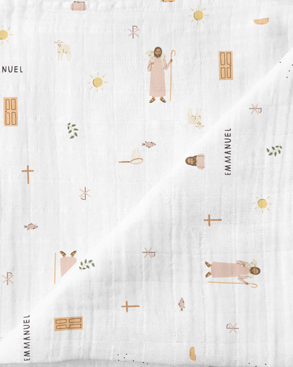 Be A Heart - Jesus Muslin Swaddle Baby Blanket
