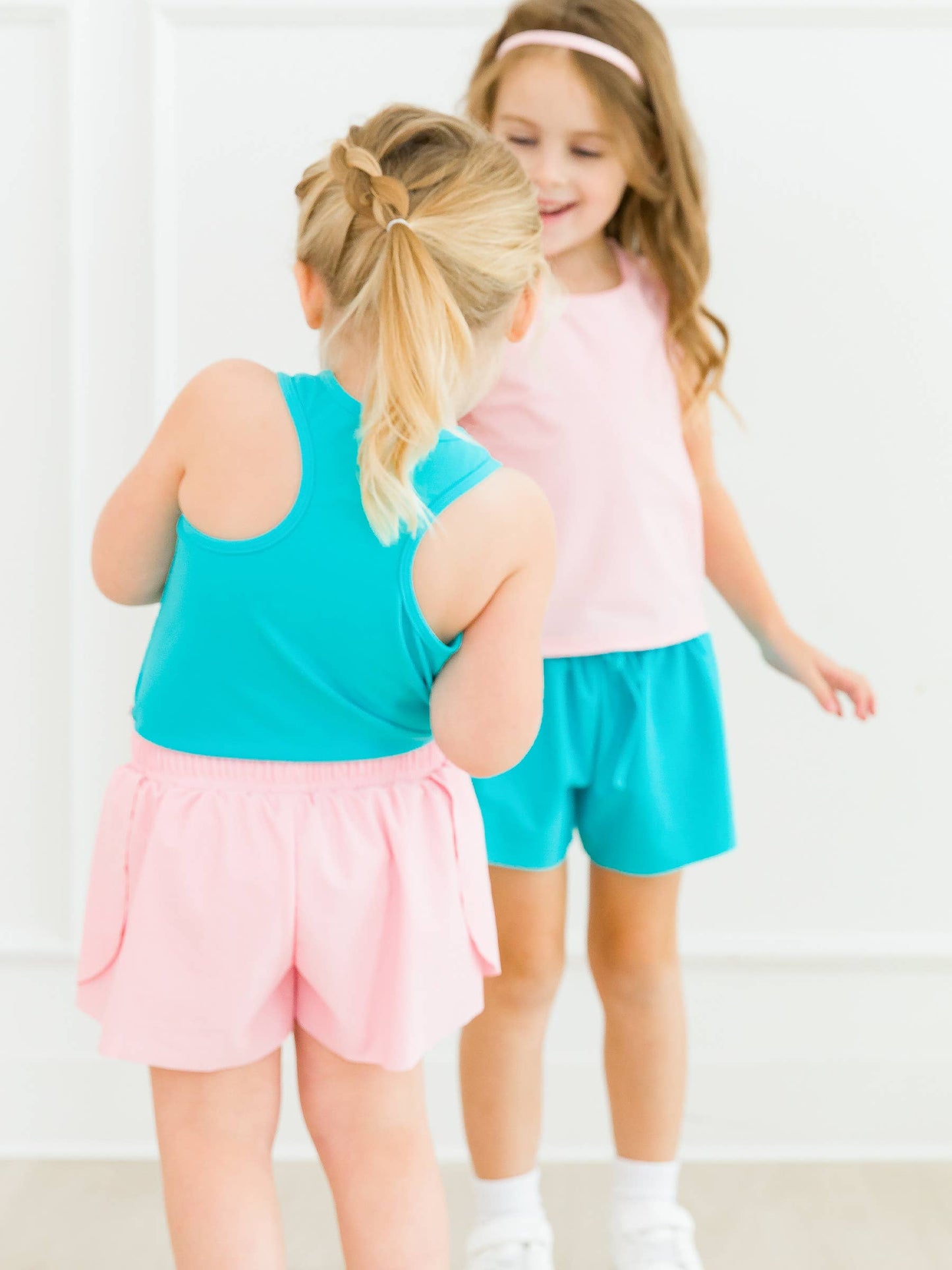 RuffleButts + RuggedButts - Girls Pink Active Butterfly Shorts