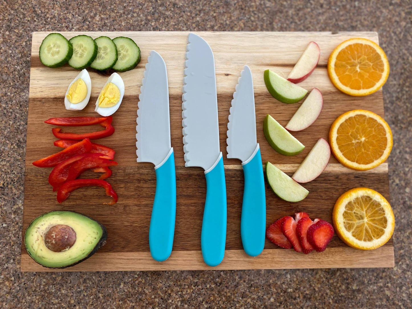 Handstand Kitchen - Chef’s Knife Set – 3pc Kid-Safe Nylon Knives