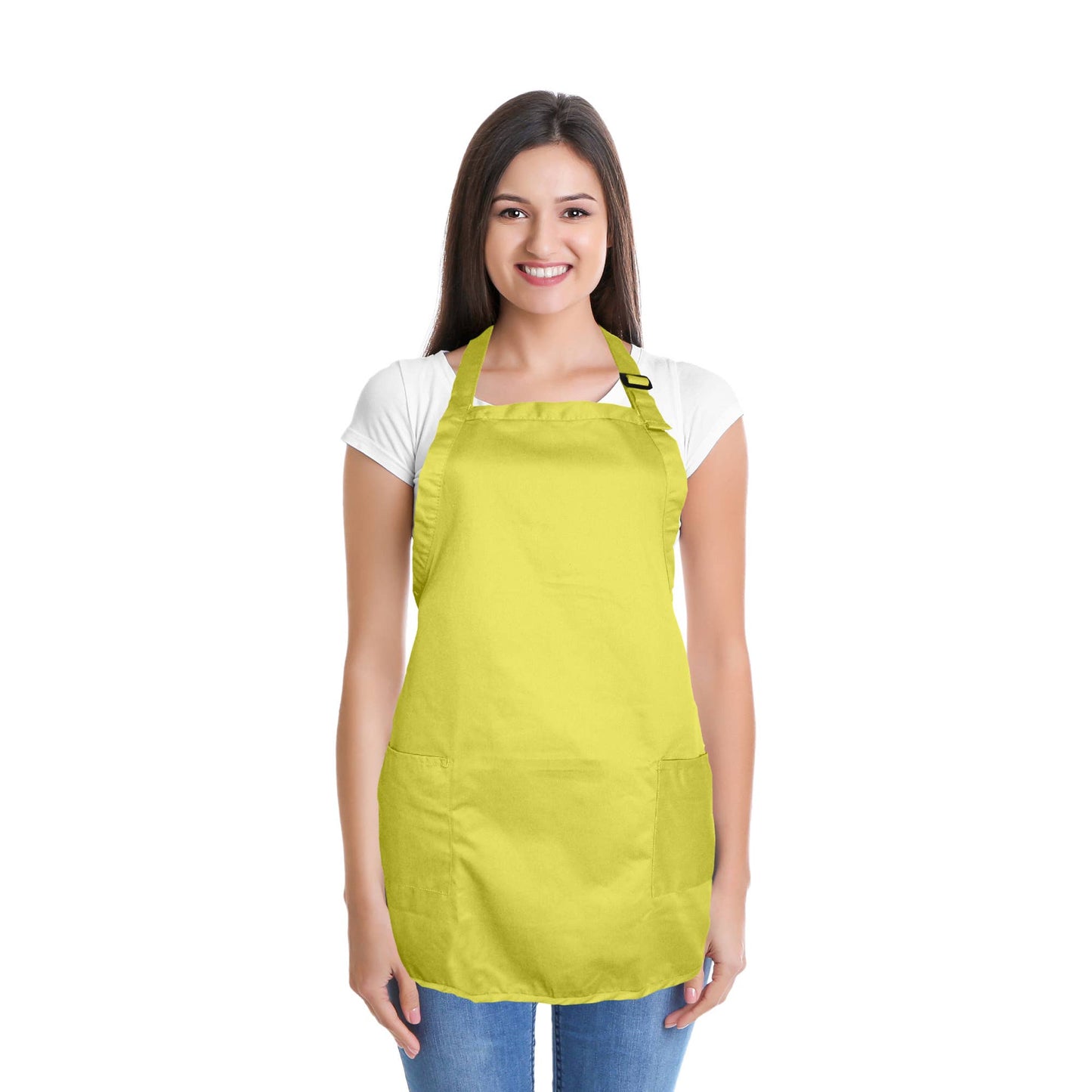 Dalix - DALIX Apron Restaurant Home Spun Poly Cotton 2 Pockets