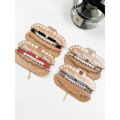 Love and Repeat - Best Mom Bead And Chain Bracelet