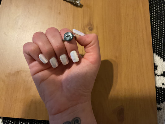 Handmade button ring size 6 1/2