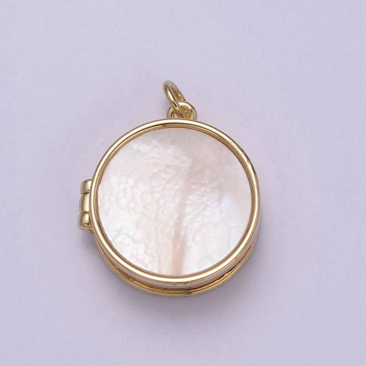 Aim Eternal - Pearl Locket Charm Necklace 14k Gold Filled Round Locket for Photo Necklace • Pearl Jewelry Supply W-192