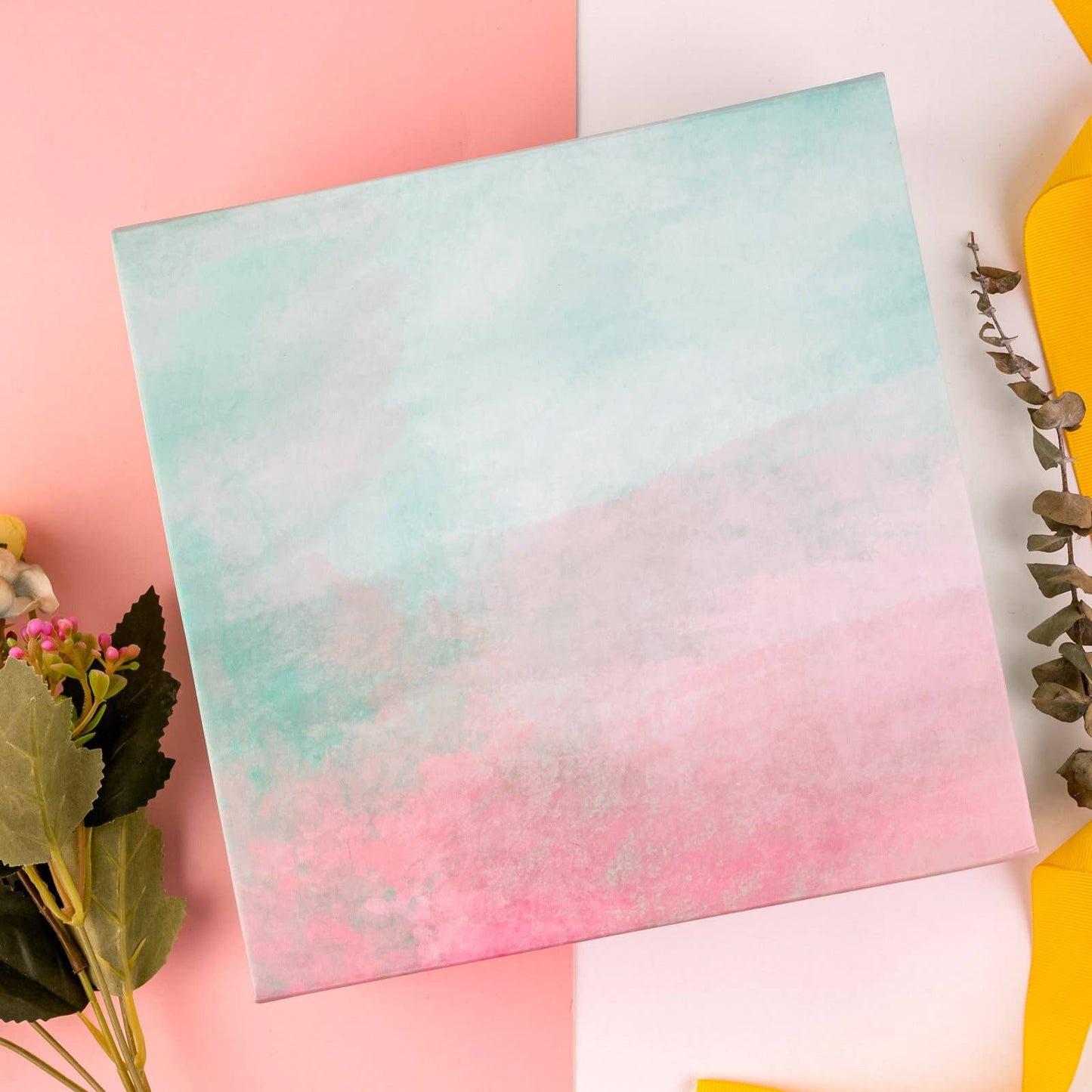 LA Ribbons Wholesale - 8" x 8" x 4" Collapsable Gift Box w/ 2-pcs White Tissue Paper & Magnetic Square Flap Lid | Gradient Color