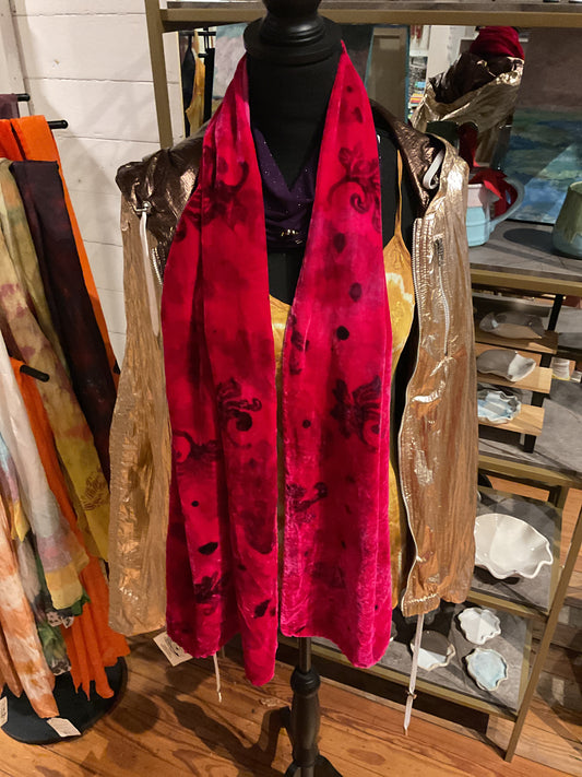 Catmaid pink velvet scarf