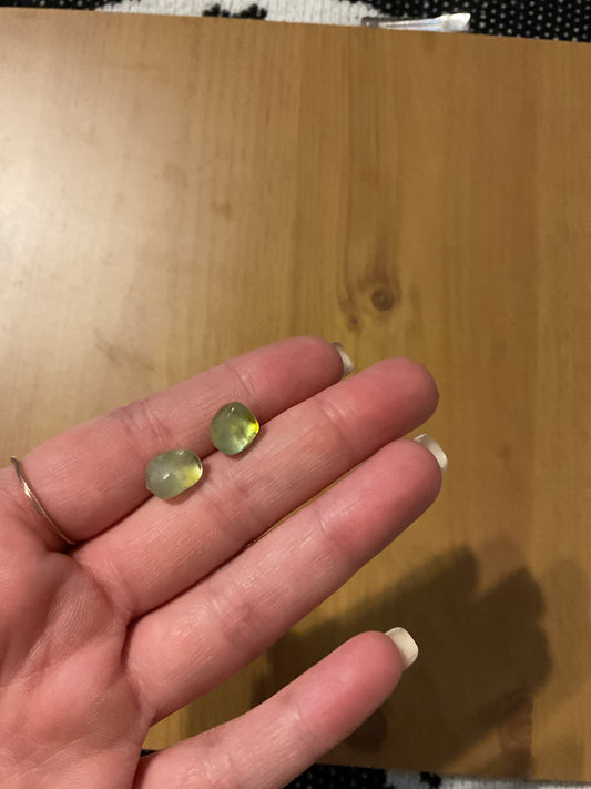 Handmade fluorite stud earrings