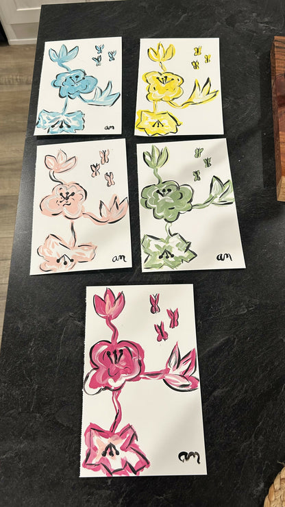 Mini flower and sea paintings