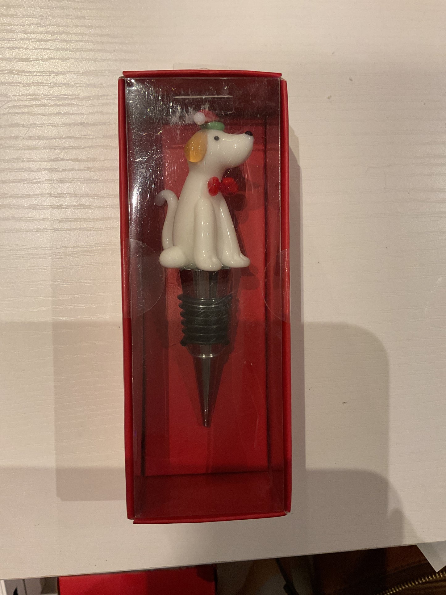 Dog Christmas bottle stopper