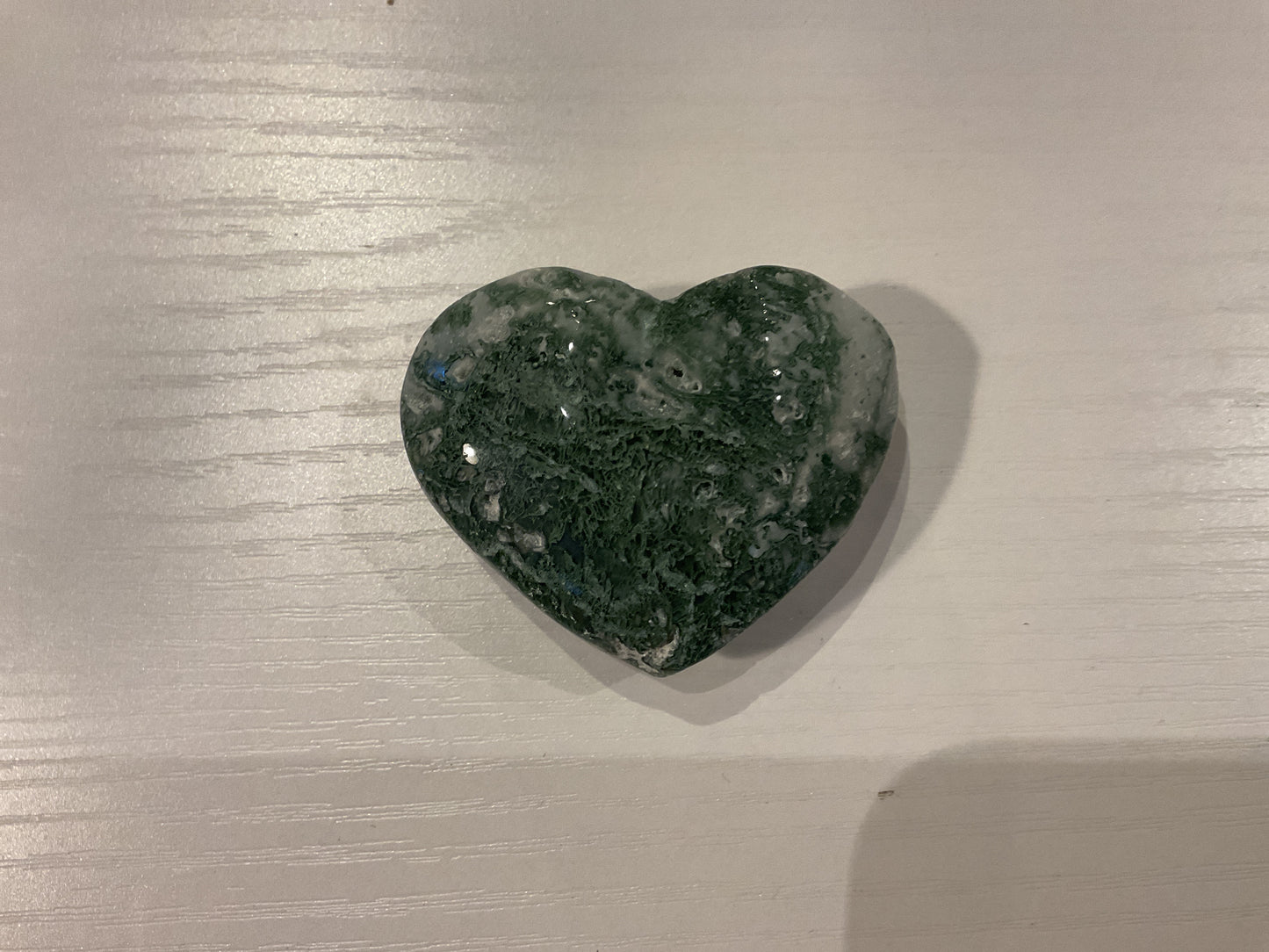 Moss agate heart