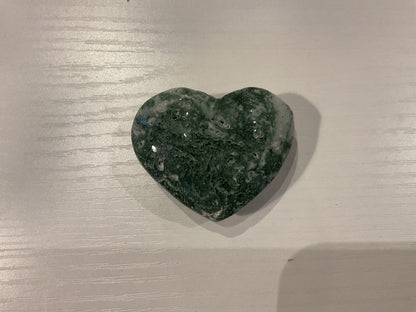 Moss agate heart