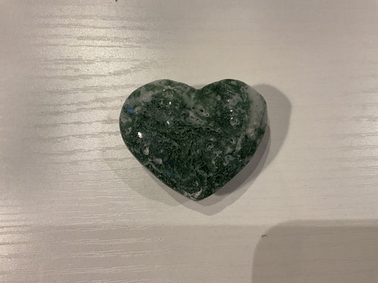 Moss agate heart