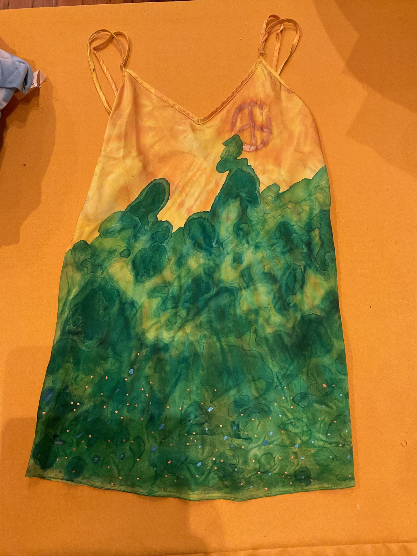 Catmaid tie dye silk tank top